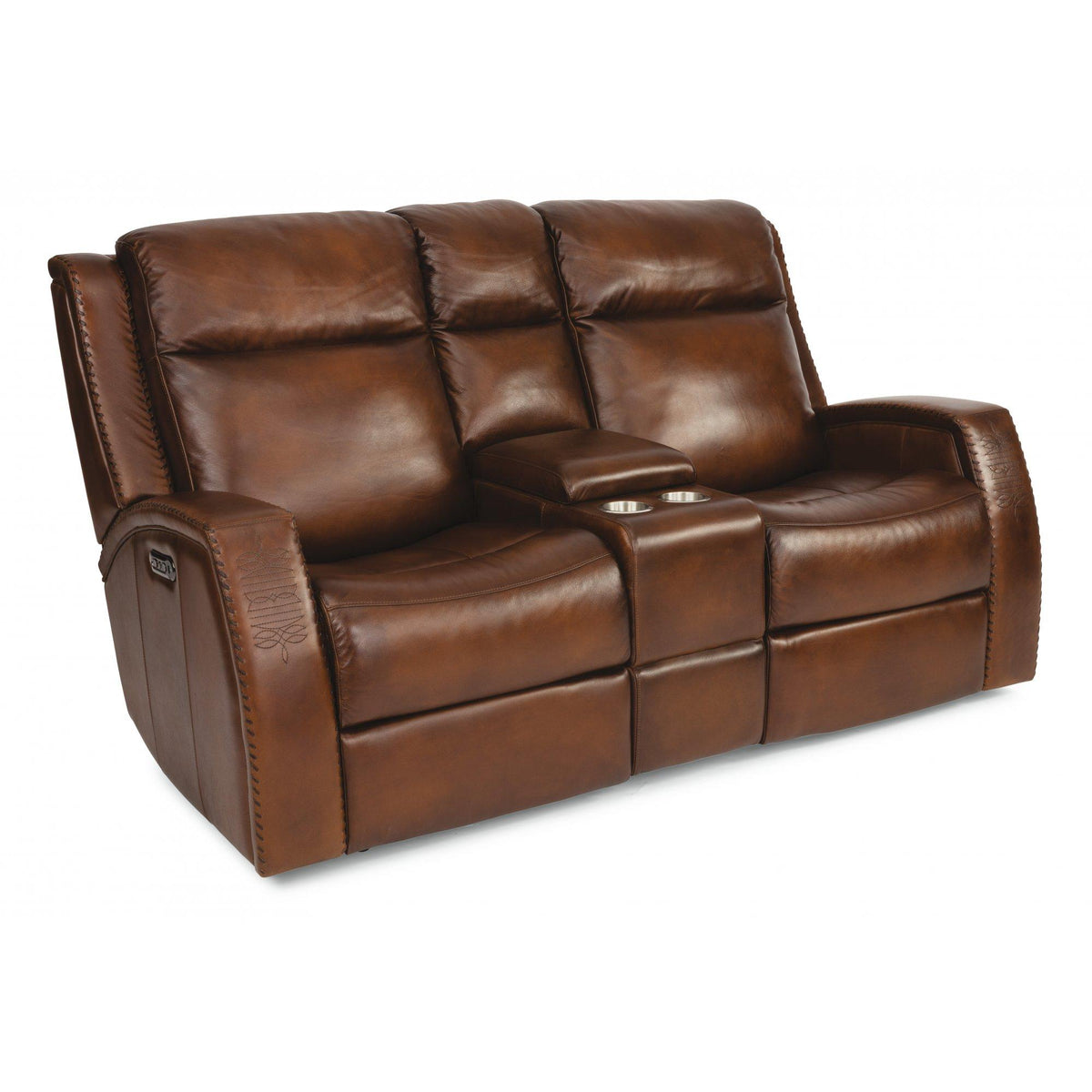 Flexsteel Mustang 1873-64PH Power Loveseat with Console and Power Headrests