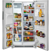 Frigidaire 36-inch, 25.6 cu.ft. Freestanding Side-by-Side Refrigerator with Ice and Water Dispensing System FRSS2623AW