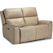 Flexsteel Jarvis 1828-60PH Power Reclining Loveseat with Power Headrests - Parchment