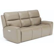 Flexsteel Jarvis 1828-62PH Power Reclining Sofa with Power Headrests - Parchment