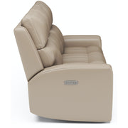 Flexsteel Jarvis 1828-62PH Power Reclining Sofa with Power Headrests - Parchment