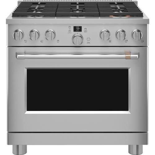 Café 36-inch Freestanding Dual-Fuel Range with 6 Burners C2Y366P2TS1