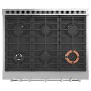 Café 36-inch Freestanding Dual-Fuel Range with 6 Burners C2Y366P2TS1