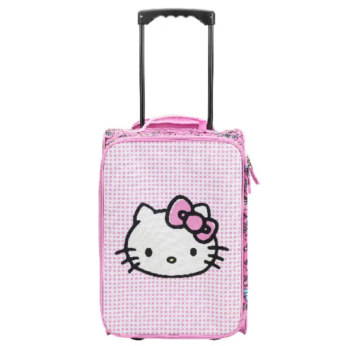 Bioworld Hello Kitty Character Face & Icons Youth 18" Luggage - Pink