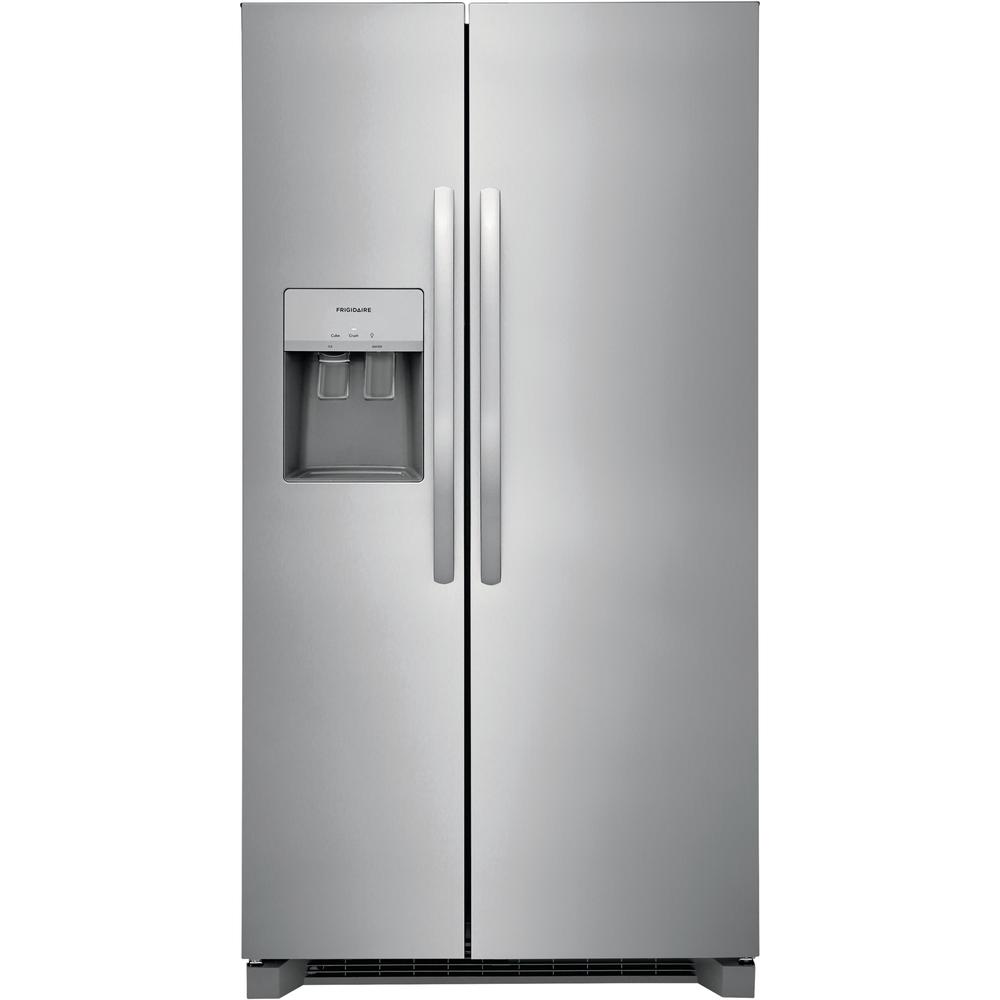 Frigidaire 36-inch, 25.6 cu.ft. Freestanding Side-by-Side Refrigerator with Water and Ice Dispensing System FRSS2633AS