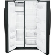 GE 36-inch, 25.3 cu. ft. Side-by-Side Refrigerator with Water and Ice Dispenser GSS25GGPBB