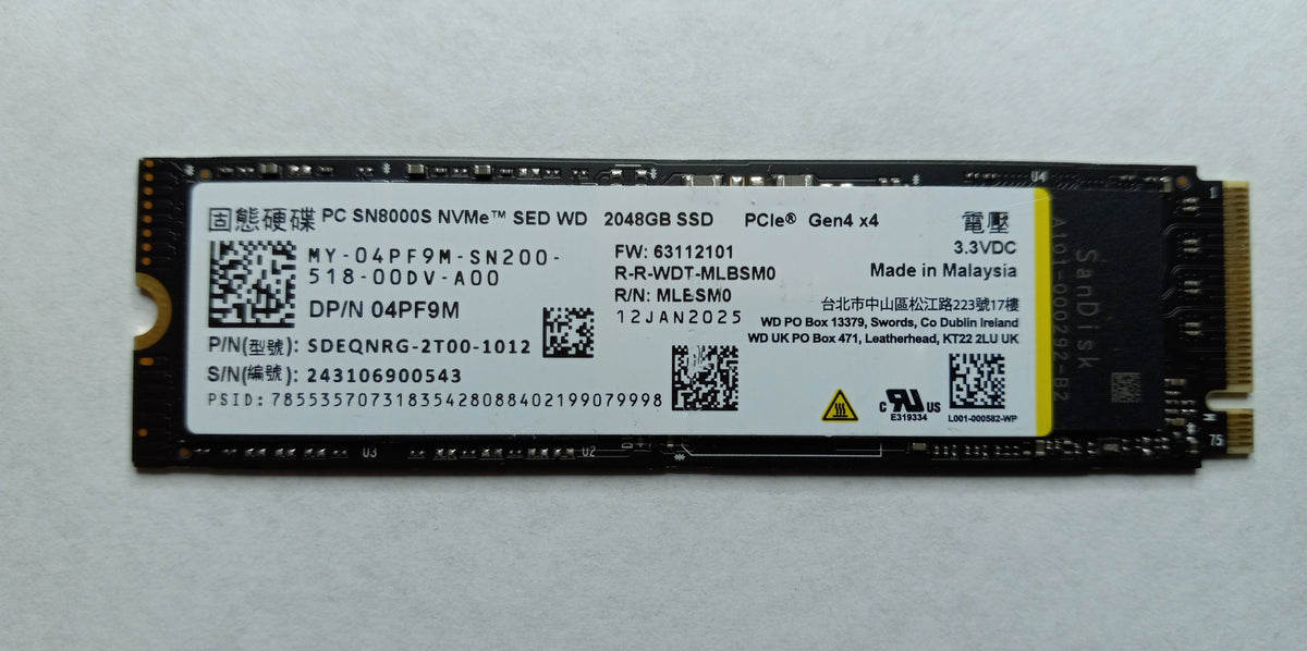 Dell 4PF9M (Sandisk SDEQNRG-2T00-1012) 2TB PC SN8000S-Series TLC NAND