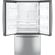 GE 33-inch, 23.6 cu.ft. Freestanding French 3-Door Refrigerator with External Water and Ice Dispensing System GFE24JYKFS