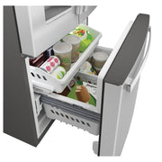 GE 33-inch, 23.6 cu.ft. Freestanding French 3-Door Refrigerator with External Water and Ice Dispensing System GFE24JYKFS