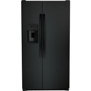 GE 36-inch 25.3 cu.ft. Freestanding Side-by-Side Refrigerator with LED Lighting GSE25GGPBB