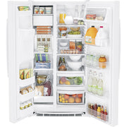 GE 36-inch 25.3 cu.ft. Freestanding Side-by-Side Refrigerator with LED Lighting GSE25GGPWW