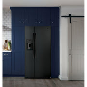 GE 33-inch 23 cu.ft. Freestanding Side-by-Side Refrigerator with LED Lighting GSE23GGPBB