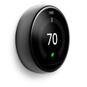 Google Nest Learning Thermostat 3rd Gen, Mirror Black Bundle with Mini Speaker (Coral)