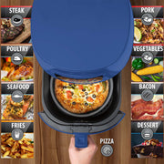 Deco Chef Digital 5.8QT Electric Air Fryer Healthier Cooking Blue + 6-Pcs Knife Set White
