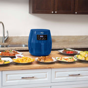 Deco Chef Digital 5.8QT Electric Air Fryer Healthier Cooking Blue + 6-Pcs Knife Set White