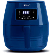 Deco Chef Digital 5.8QT Electric Air Fryer Healthier Cooking Blue + 6-Pcs Knife Set White