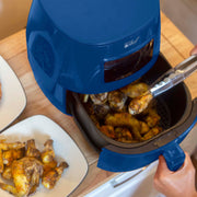 Deco Chef Digital 5.8QT Electric Air Fryer Healthier Cooking Blue + 6-Pcs Knife Set White