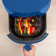 Deco Chef Digital 5.8QT Electric Air Fryer Healthier Cooking Blue + 6-Pcs Knife Set White