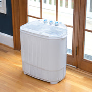 Deco Gear Compact Twin Tub Washing Machine, Agitation Wash and Spin Dry, Portable Design