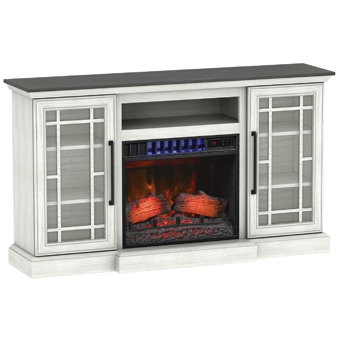 Twin-Star International CoolGlow™ 23MM396-TT673 TV Stand with Electric Fireplace - Shelby White