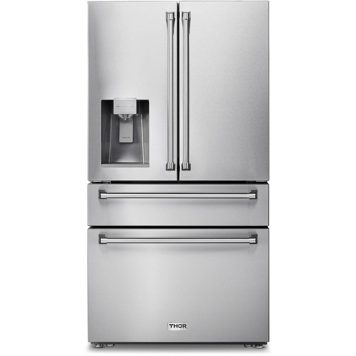 Thor Kitchen 36-inch Professional French Door Refrigerator with Ice and Water Dispenser TRF3601FD