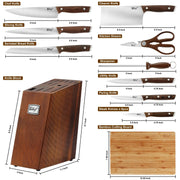 Deco Chef 16 Piece Kitchen Knife Set with Shears, Cutting Board with Cut Resistant Gloves