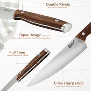 Deco Chef 16 Piece Kitchen Knife Set with Shears, Cutting Board with Cut Resistant Gloves