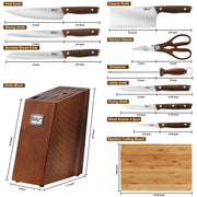 Deco Chef 16 Piece Kitchen Knife Set with Shears, Cutting Board with Cut Resistant Gloves