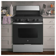 GE 30-inch Freestanding Electric Range with Radiant Smooth Cooktop JB480STSS