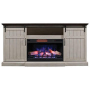 Twin-Star International Cabaret 32MM90188-W476 TV Stand with Electric Fireplace - Weathered White