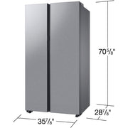 Samsung 36-inch, 22.6 cu. ft. Counter-Depth Side-by-Side Refrigerator with Beverage Center™ RS23CB7600QLAA