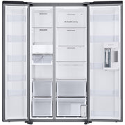 Samsung 36-inch, 22.6 cu. ft. Counter-Depth Side-by-Side Refrigerator with Beverage Center™ RS23CB7600QLAA