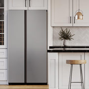Samsung 36-inch, 22.6 cu. ft. Counter-Depth Side-by-Side Refrigerator with Beverage Center™ RS23CB7600QLAA