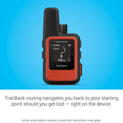 Garmin inReach Mini 2 Portable Satellite GPS Navigator (Flame Red) w/ Accessory Bundle