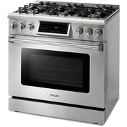 Thor Kitchen 36-inch Freestanding Gas Range with Convection Technology TRG3601LP