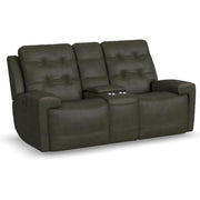 Flexsteel Iris 1781-64PH Power Reclining Loveseat with Console and Power Headrests