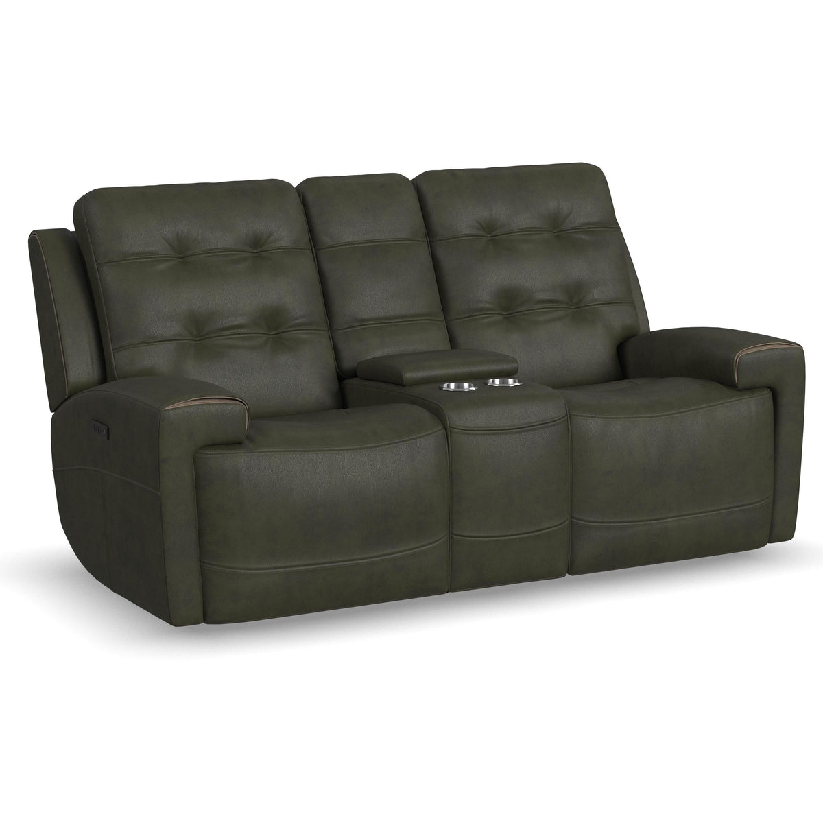 Flexsteel Iris 1781-64PH Power Reclining Loveseat with Console and Power Headrests