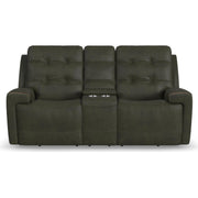 Flexsteel Iris 1781-64PH Power Reclining Loveseat with Console and Power Headrests