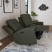 Flexsteel Iris 1781-64PH Power Reclining Loveseat with Console and Power Headrests