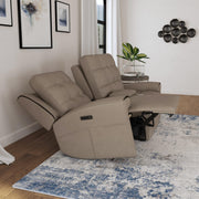 Flexsteel Iris 1781-64PH Power Reclining Loveseat with Console and Power Headrests