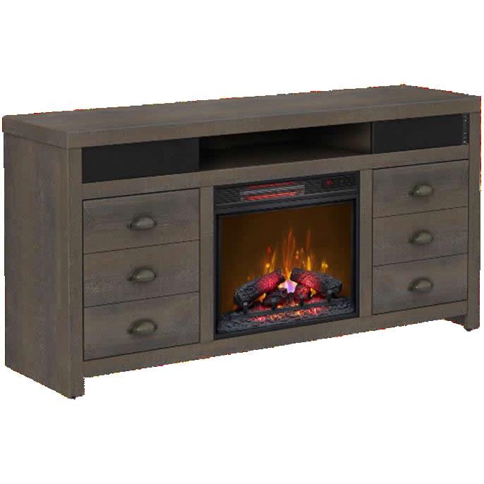 Twin-Star International Wilder TV Stand with ClassicFlame® Electric Fireplace