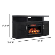 Twin-Star International Cantilever Media Mantel with ClassicFlame® Electric Fireplace