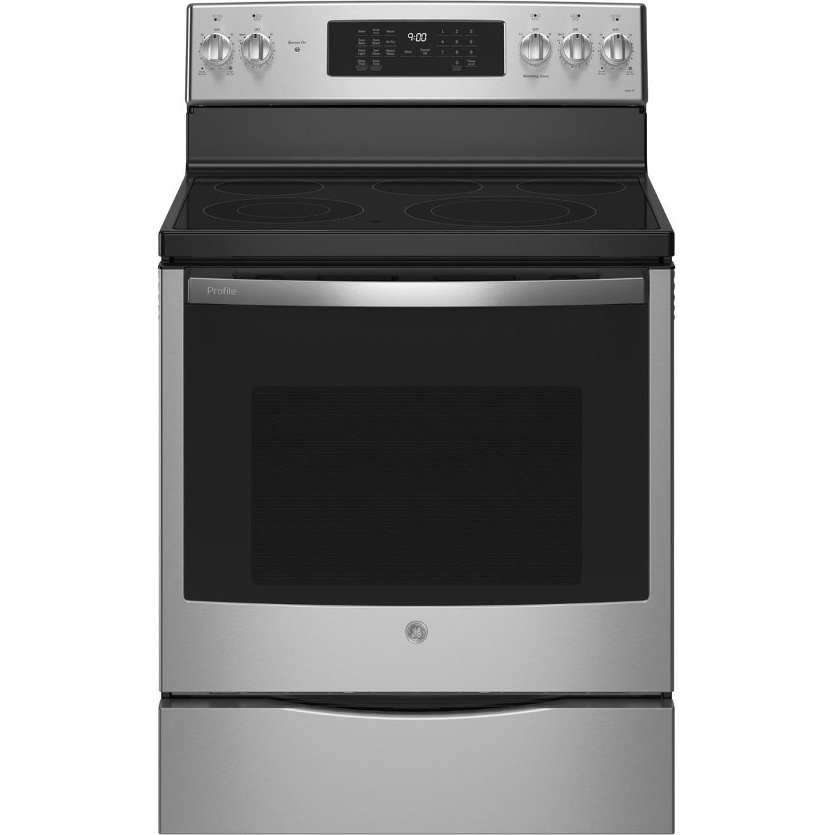 GE Profile 30-inch Freestanding Electric Range with Convection Technology PB900YVFS