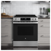 GE 30-inch Slide-in Electric Range with Crisp Mode GRS500PVSS