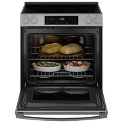 GE 30-inch Slide-in Electric Range with Crisp Mode GRS500PVSS