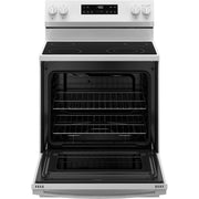 GE 30-inch Freestanding Electric Range with Steam Clean GRF400SVWW