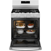 GE 30-inch Freestanding Gas Range with Center Oval Burner GGF500PVWW