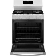GE 30-inch Freestanding Gas Range with Center Oval Burner GGF500PVWW