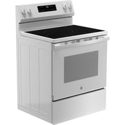 GE 30-inch Freestanding Electric Range with SmartHQ™ GRF400PVWW