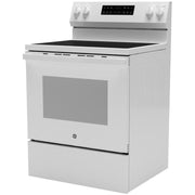 GE 30-inch Freestanding Electric Range with SmartHQ™ GRF400PVWW